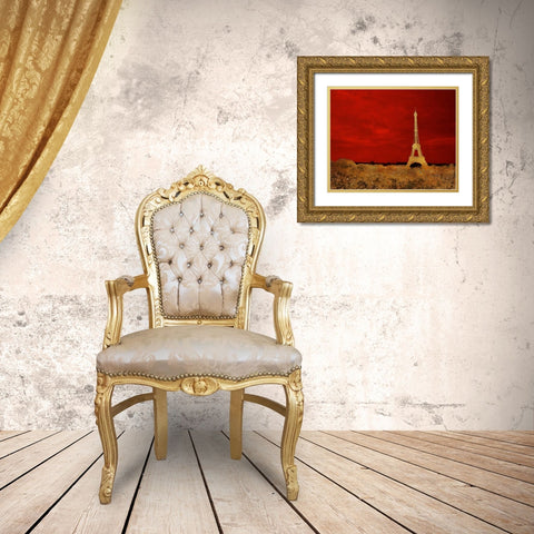 Red Paris Gold Ornate Wood Framed Art Print with Double Matting by Navas, Emily
