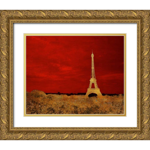 Red Paris Gold Ornate Wood Framed Art Print with Double Matting by Navas, Emily