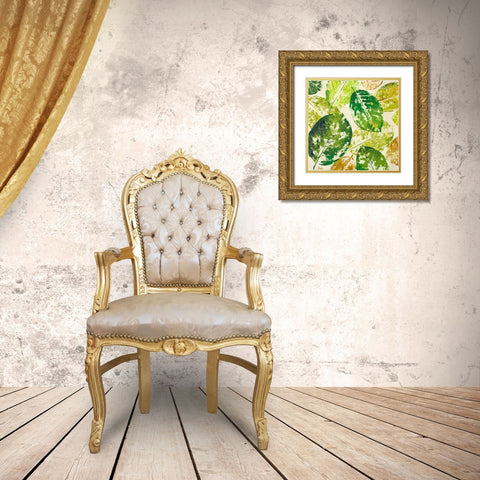 Green Overlay II Gold Ornate Wood Framed Art Print with Double Matting by Pinto, Patricia