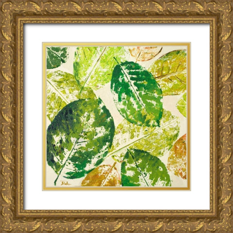 Green Overlay II Gold Ornate Wood Framed Art Print with Double Matting by Pinto, Patricia