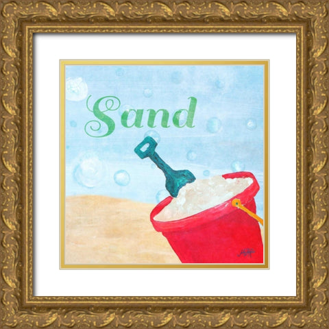 Beach Play IV Gold Ornate Wood Framed Art Print with Double Matting by DeRice, Julie