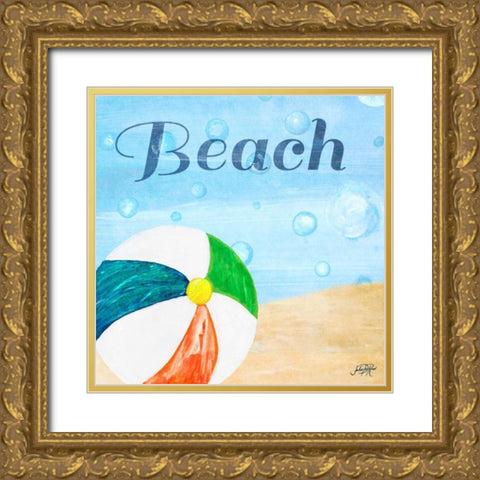 Beach Play II Gold Ornate Wood Framed Art Print with Double Matting by DeRice, Julie