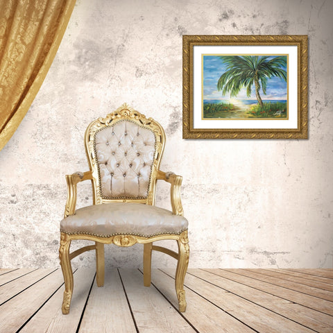 Island Dream Gold Ornate Wood Framed Art Print with Double Matting by DeRice, Julie