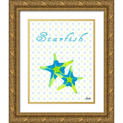 The Sea Swirl I Gold Ornate Wood Framed Art Print with Double Matting by Metz, Andi