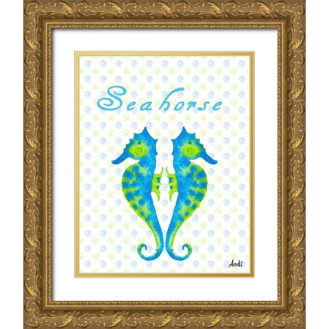 The Sea Swirl II Gold Ornate Wood Framed Art Print with Double Matting by Metz, Andi