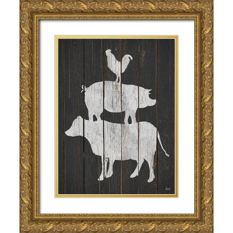 Farm Stack Gold Ornate Wood Framed Art Print with Double Matting by Metz, Andi