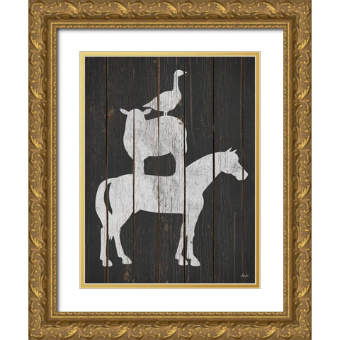 Country Stack Gold Ornate Wood Framed Art Print with Double Matting by Metz, Andi
