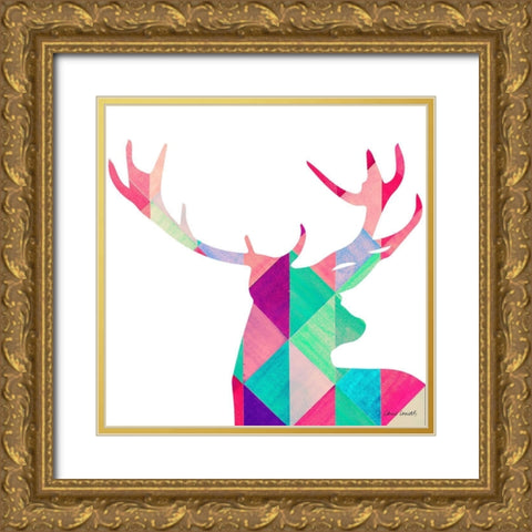 Uptown Deer II Gold Ornate Wood Framed Art Print with Double Matting by Loreth, Lanie