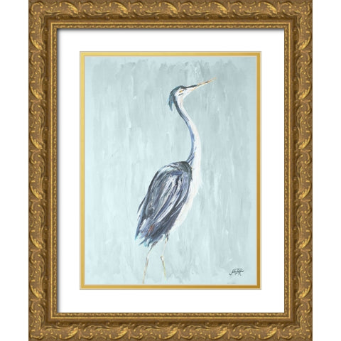Among the Blue II Gold Ornate Wood Framed Art Print with Double Matting by DeRice, Julie