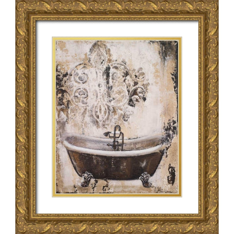 Bronze Bath I Gold Ornate Wood Framed Art Print with Double Matting by Hakimipour, Tiffany