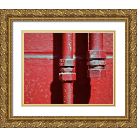 Pipes I Gold Ornate Wood Framed Art Print with Double Matting by Peck, Gail
