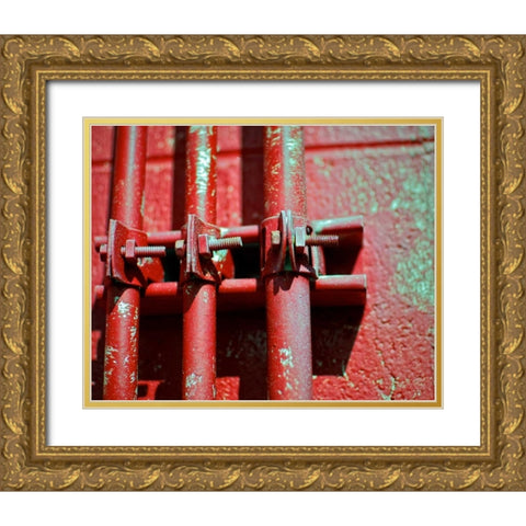 Pipes II Gold Ornate Wood Framed Art Print with Double Matting by Peck, Gail