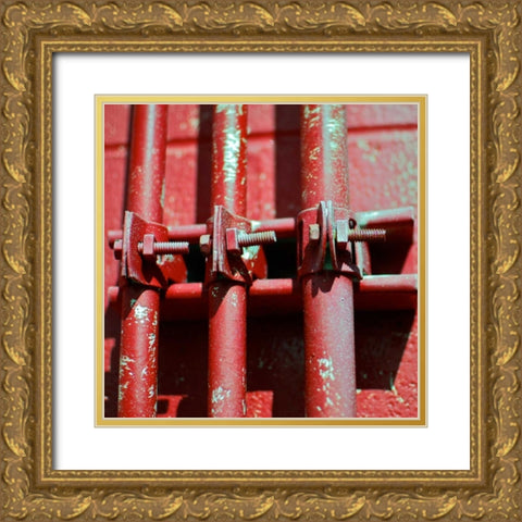 Pipes Square II Gold Ornate Wood Framed Art Print with Double Matting by Peck, Gail