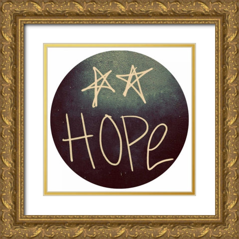 Triple Love and Hope Circle II Gold Ornate Wood Framed Art Print with Double Matting by Peck, Gail