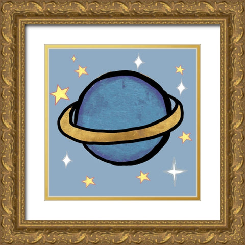 Space Planet Gold Ornate Wood Framed Art Print with Double Matting by Medley, Elizabeth