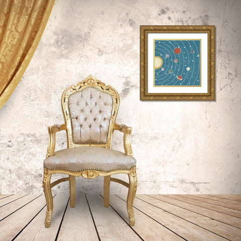 The Complete Solar System Gold Ornate Wood Framed Art Print with Double Matting by Medley, Elizabeth