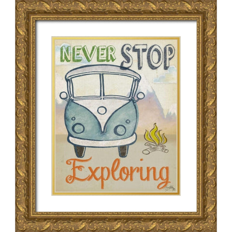 Traveling I Gold Ornate Wood Framed Art Print with Double Matting by Medley, Elizabeth