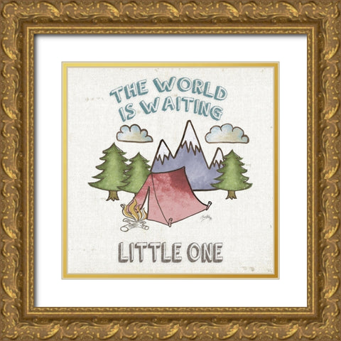 Little One Gold Ornate Wood Framed Art Print with Double Matting by Medley, Elizabeth