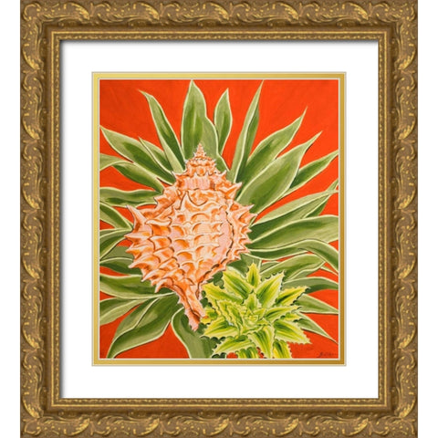Island Treasures II Gold Ornate Wood Framed Art Print with Double Matting by Baliko, Linda