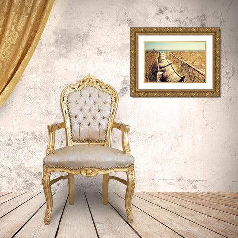Sandy Path I Gold Ornate Wood Framed Art Print with Double Matting by Peck, Gail