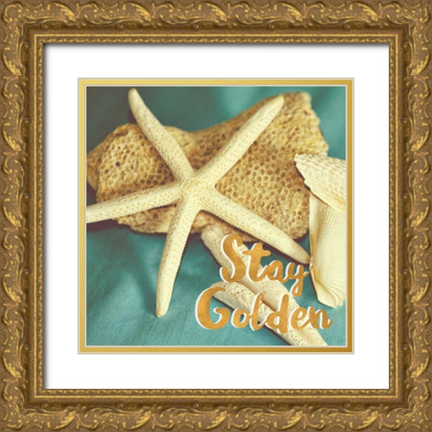 Stay Golden Gold Ornate Wood Framed Art Print with Double Matting by Peck, Gail
