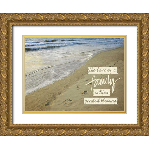 Family Love Gold Ornate Wood Framed Art Print with Double Matting by Peck, Gail
