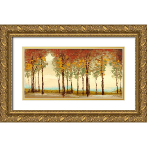 Forest Panel Gold Ornate Wood Framed Art Print with Double Matting by Marcon, Michael