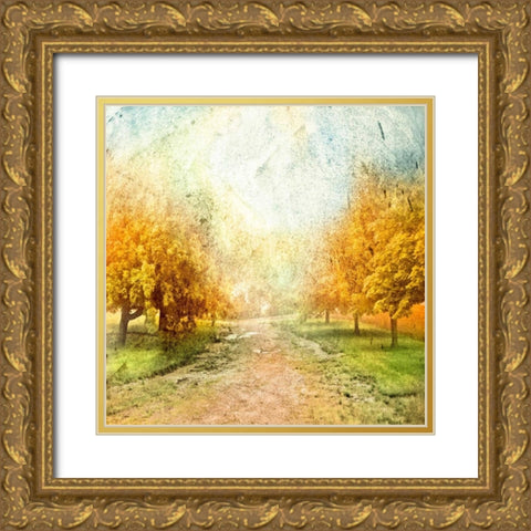Oak Path Gold Ornate Wood Framed Art Print with Double Matting by Mabat, Ynon