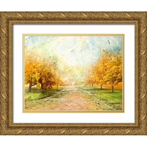 Oak Path Gold Ornate Wood Framed Art Print with Double Matting by Mabat, Ynon