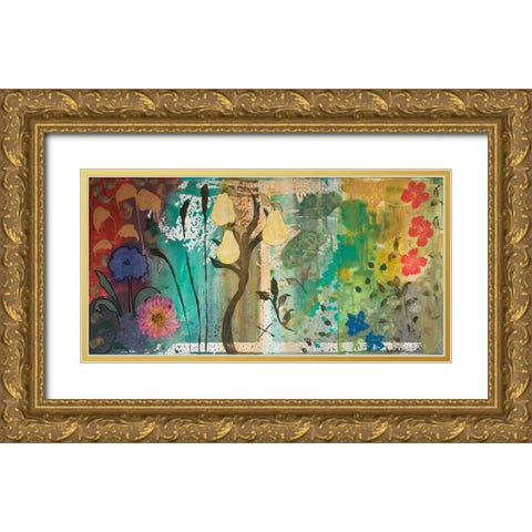 Rhapsody Gold Ornate Wood Framed Art Print with Double Matting by Maria, Robin