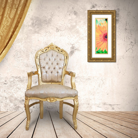 Shine Bright Daisy Gold Ornate Wood Framed Art Print with Double Matting by Bryant, Susan