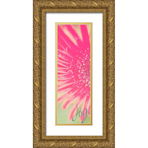Joy Flower Gold Ornate Wood Framed Art Print with Double Matting by Bryant, Susan