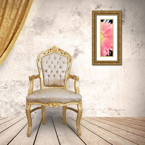 Live Strong Daisy Gold Ornate Wood Framed Art Print with Double Matting by Bryant, Susan