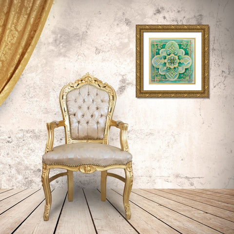 French Medallion I Gold Ornate Wood Framed Art Print with Double Matting by Gaynor, Janice