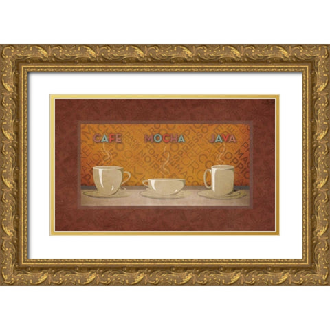 Coffee Selection Gold Ornate Wood Framed Art Print with Double Matting by SD Graphics Studio