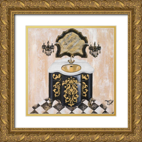 Opulance Bath I Gold Ornate Wood Framed Art Print with Double Matting by Hakimipour, Tiffany