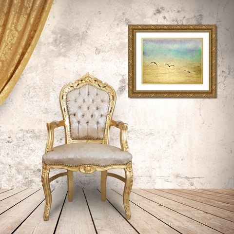 Seagulls in the Sky II Gold Ornate Wood Framed Art Print with Double Matting by Mabat, Ynon