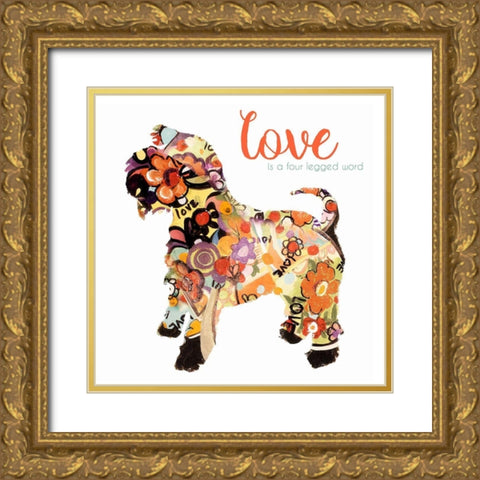 Pet Love I Gold Ornate Wood Framed Art Print with Double Matting by Pinto, Patricia