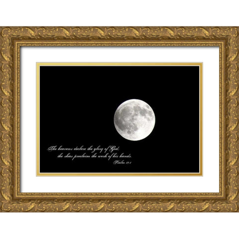 Full Moon Gold Ornate Wood Framed Art Print with Double Matting by Peck, Gail