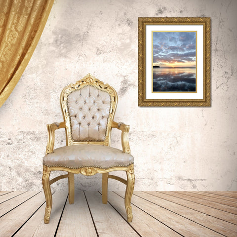 Lake Eustis Sunset Gold Ornate Wood Framed Art Print with Double Matting by Nawrocke, Bruce