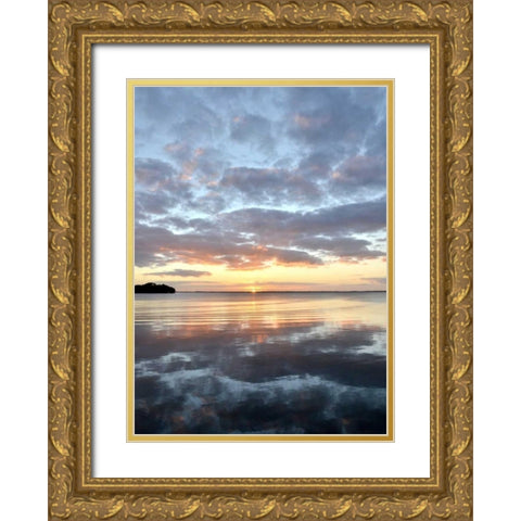 Lake Eustis Sunset Gold Ornate Wood Framed Art Print with Double Matting by Nawrocke, Bruce