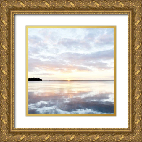 Peaceful Lake Gold Ornate Wood Framed Art Print with Double Matting by Nawrocke, Bruce