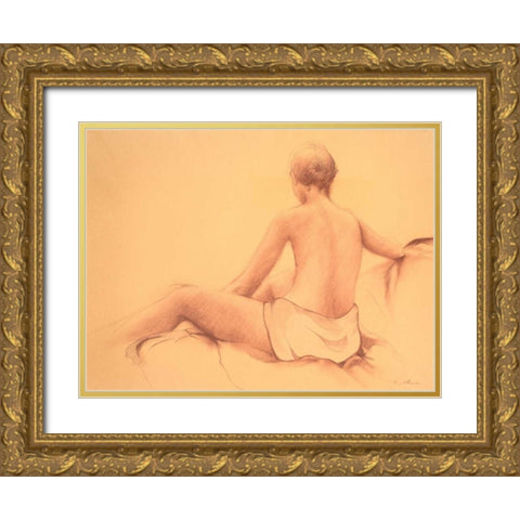 Figure Gold Ornate Wood Framed Art Print with Double Matting by Nawrocke, Bruce