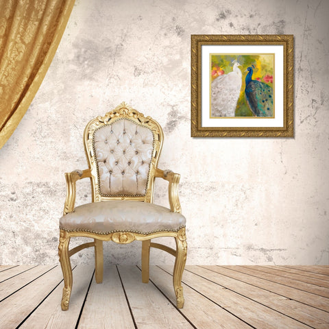 Royal Plumes Gold Ornate Wood Framed Art Print with Double Matting by Maria, Robin