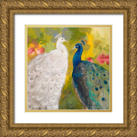 Royal Plumes Gold Ornate Wood Framed Art Print with Double Matting by Maria, Robin