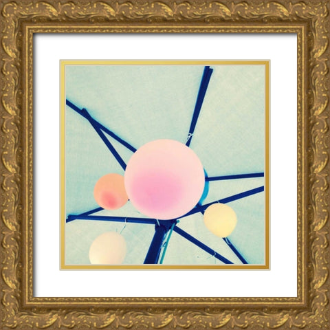 Balloons Border Gold Ornate Wood Framed Art Print with Double Matting by Saghini, Lisa Hill