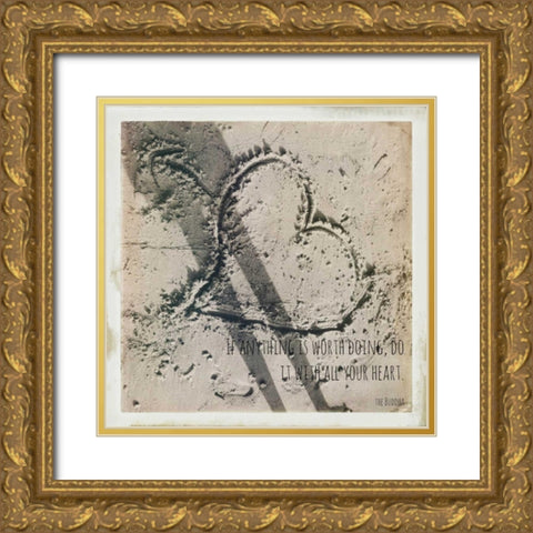 Shadow Hearts Buddha Gold Ornate Wood Framed Art Print with Double Matting by Saghini, Lisa Hill