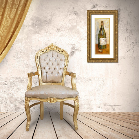 White Wine and Cork Gold Ornate Wood Framed Art Print with Double Matting by Loreth, Lanie