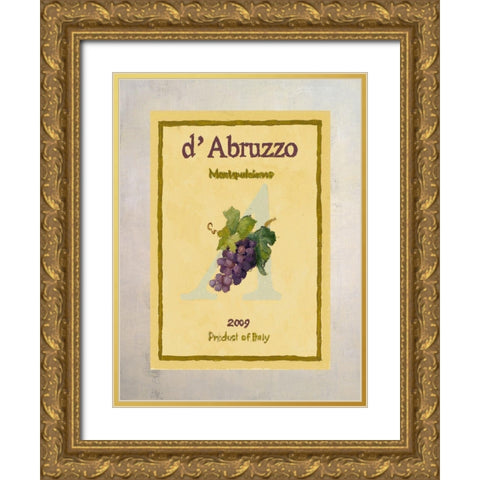 Wine Label III Gold Ornate Wood Framed Art Print with Double Matting by Loreth, Lanie