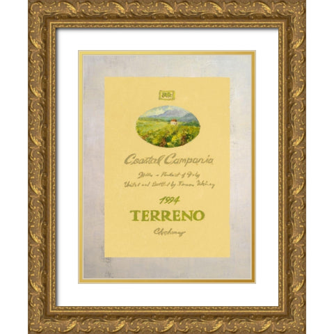 Wine Label I Gold Ornate Wood Framed Art Print with Double Matting by Loreth, Lanie